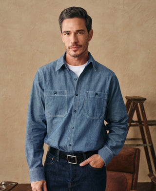 Military Chambray Workshirt - Blue