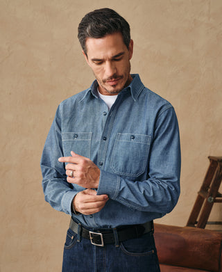 Military Chambray Workshirt - Blue