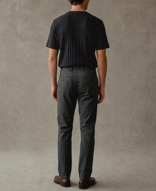 Men's vintage black ribbed cotton T-shirt back view with short sleeves