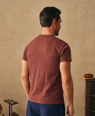 lifestyle shot of Vintage Slub Cotton Cap Sleeve T-Shirt - Clay