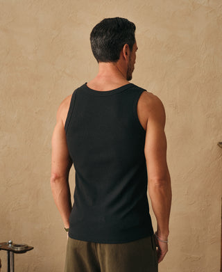 Cotton and Modal-Blend Tank Top - Black
