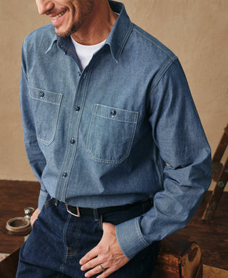 Military Chambray Workshirt - Blue