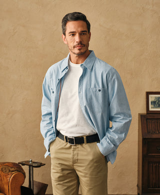 Military Wash Chambray Workshirt - Washed Blue