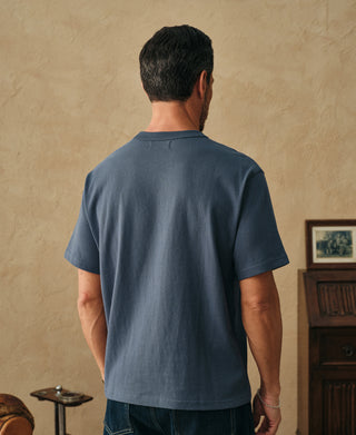 1900s Heavyweight Cotton Jersey Boxy T-Shirt - Gray Blue