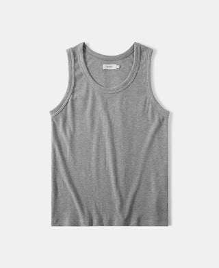 Cotton and Modal-Blend Tank Top in Gray