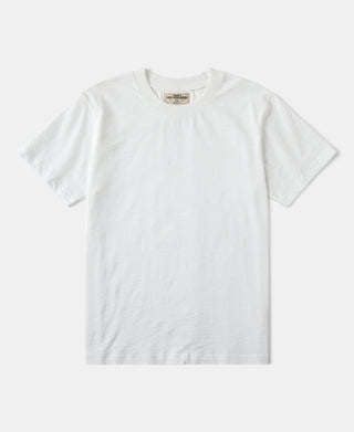 Heavyweight Slub Cotton Short Sleeve T-Shirt in White