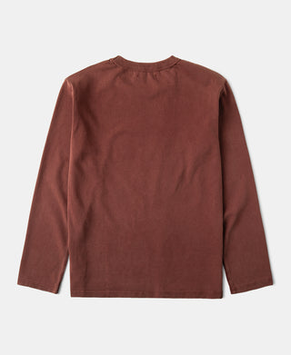 back view of Clay Sun-Washed Cotton Long Sleeve T-Shirt