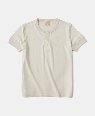 8.5 oz Organic Cotton Henley T-Shirt in Natural
