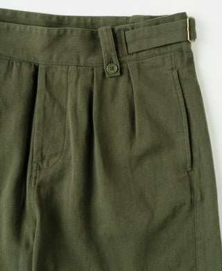 Pleats detail of British Army Cotton-Linen Gurkha Shorts