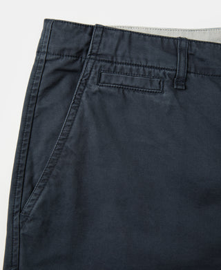 Pocket detail of 1930s Washed Officer Chino Shorts in Navy