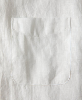 pocket detail of White Lot 225 Long Sleeve Linen Button-Down Shirt