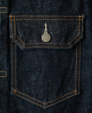 pocket detail of 1950s Type 2 Selvedge Denim Jacket