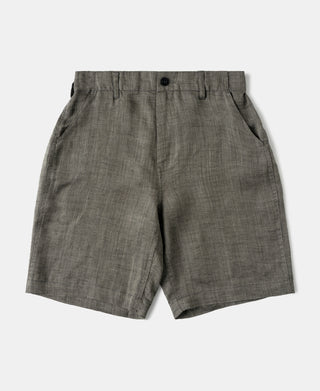 Relaxed Ramie Herringbone Shorts