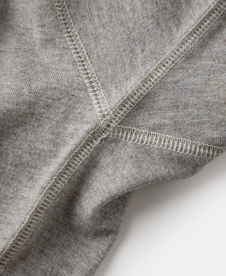 seam detail of 1940s Slub Cotton Henley Pocket T-shirt in Gray