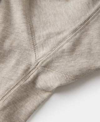 seam detail of 1940s Slub Cotton Henley Pocket T-shirt in Oats