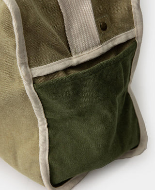 side view of Cotton Canvas Crossbody Messenger Bag