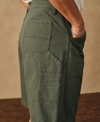 Side view of Duck Canvas Carpenter Cargo Shorts