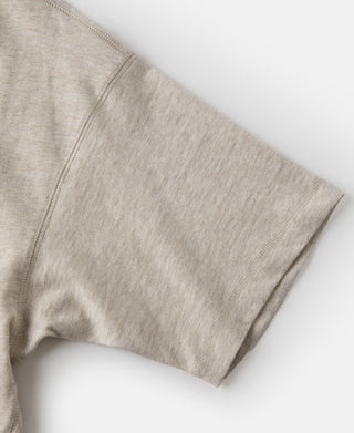 sleeve detail of 1940s Slub Cotton Henley Pocket T-shirt in Oats