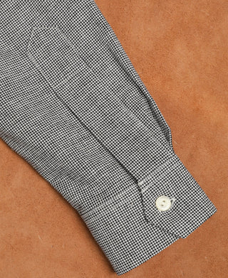Sleeve Detail of Lot 220A Cotton-Linen Blend Houndstooth Long Sleeve Shirt