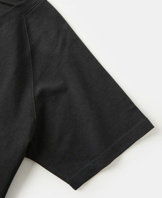 sleeve detail of Black Heavyweight Plain Raglan Short Sleeve T-Shirt