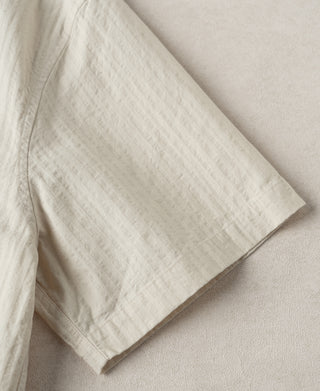 sleeve detail of Ivory Italian Collar Salt-Shrunk Shirt