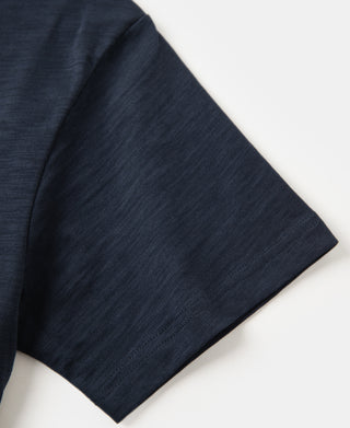sleeve detail of Indigo Heavyweight Slub Cotton Short Sleeve T-Shirt