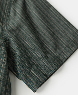 sleeve detail of Textured Retro Stripe Cotton Blend Shirt