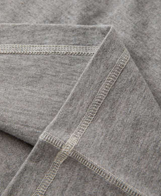 stitching detail of 1940s Slub Cotton Henley Pocket T-shirt in Gray