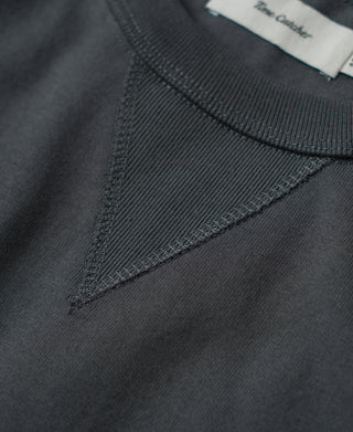 V-Gusset detail of Vintage Black 1950s V-Gusset Cotton T-Shirt