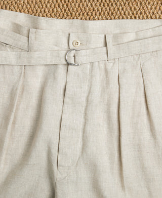 Waist Detail of Lot 845 Linen Double Pleated Trousers
