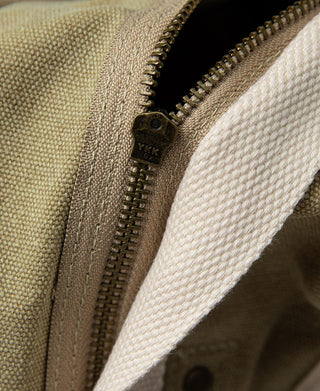 zipper detail of Cotton Canvas Crossbody Messenger Bag
