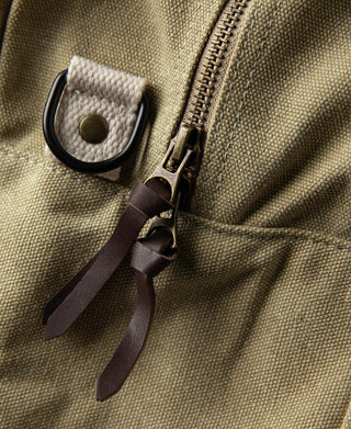 zipper tag detail of Cotton Canvas Crossbody Messenger Bag
