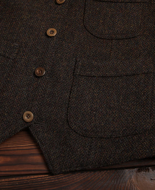 Chocolate Brown Tweed Hunting Vest