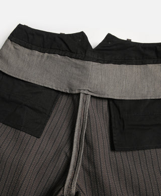 French Salt & Pepper Striped Chambray Work Trousers