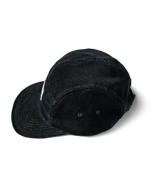 12.5 oz Corduroy 5 Panel Cap - Black