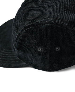 12.5 oz Corduroy 5 Panel Cap - Black