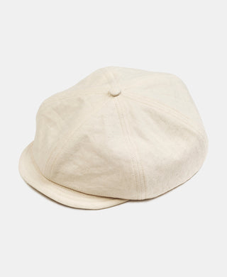 Beige Herringbone Newsboy Cap