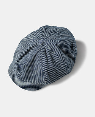 Old Time Denim Stripe Newsboy Cap