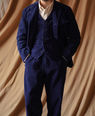 1920s French Indigo Corduroy Suit Jacket