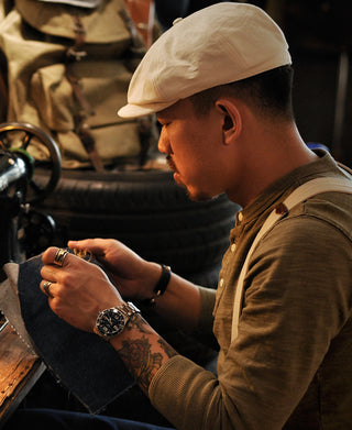 Beige Herringbone Newsboy Cap