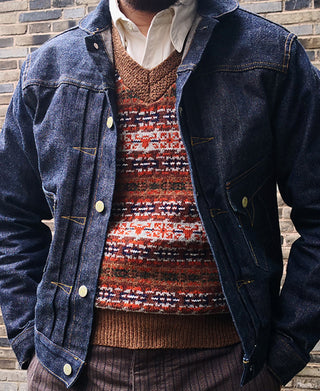 Shetland Wool Fair Isle Sweater Vest - Camel