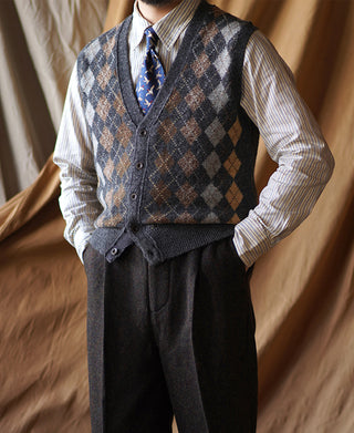 Shetland Wool Argyle Sweater Vest