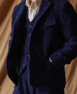 1920s French Indigo Corduroy Suit Jacket