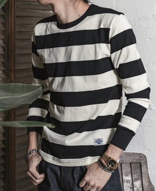 9 oz Wide Striped Long Sleeve T-Shirt