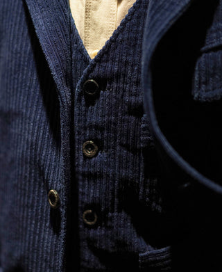 1920s French Indigo Corduroy Suit Jacket