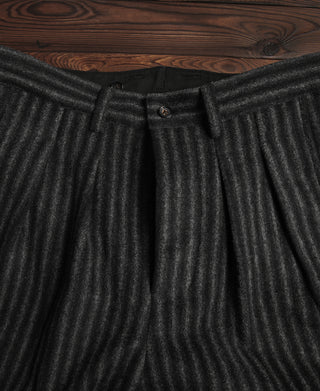 1920s Black & Gray Stripe Tweed Trousers