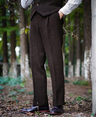 1920s Chocolate Brown Tweed Trousers